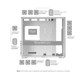 Mars Gaming MC-NOVA2 E-ATX Torre Gaming XXL Aluminio Doble Cristal Templado Panorámico