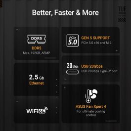 ASUS TUF GAMING B850M-PLUS WiFi Placa Base Gaming AMD B850 Zócalo AM5 micro ATX DDR5 Wi-Fi 6E 2.5GbE