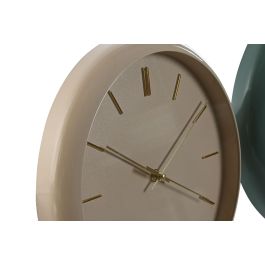 Reloj Pared Moderno DKD Home Decor Verde Rosa 4 x 30 x 30 cm (2 Unidades)