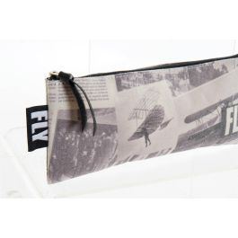 DKD Home Decor Estuche Vintage de Lienzo Blanco y Negro, Colección Aviación, 11x14x29cm (12 Unidades, Surtido Aleatorio)