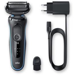 Braun 50-M1000s Máquina de Afeitar Láminas Series 5 Wet&Dry, Lavable, Batería Litio 50 min, Negro/Azul