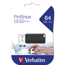 VERBATIM PENDRIVE STORE'N'GO PINSTRIPE 64GB HI-SPEED RETRACTIL USB 2.0 NEGRO Precio: 5.94999955. SKU: S7718536