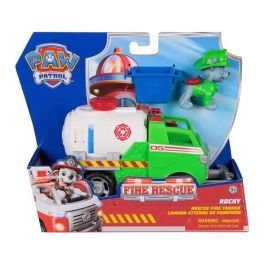 Paw Patrol Vehículo de Rescate de Bomberos Fire Rescue - Juguete Modelos Surtidos para Niños +3 Años - Medidas 20,3x25,4x8,13 cm