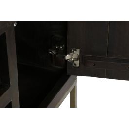 DKD Home Decor Rombo Gold Mueble TV Moderno Marrón Dorado 140 x 55 x 40 cm Acacia Metal Puertas