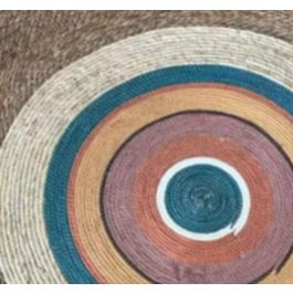 DKD Home Decor Alfombra Firope Árabe de Poliéster Multicolor 120 x 120 x 0.5 cm