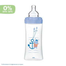 Dodie Biberón Sensation + 330ml con Tetina Plana y Sistema Anticolícos para Bebés, Decoración Sea