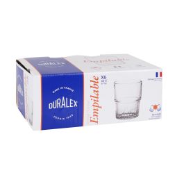 Duralex Set de 6 Vasos Transparentes Apilables 16 cl (12 Cajas)