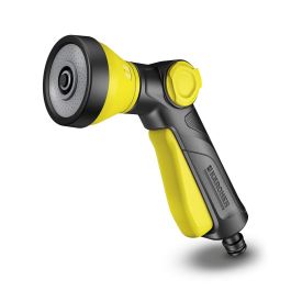 Kärcher Pistola de riego y pulverización, Multifunción, 3 formas de chorro, Gatillo autoblocante, Flujo de agua ajustable y auto drenaje.