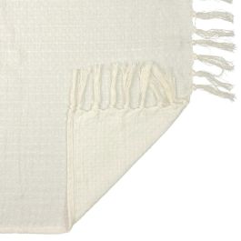 Home Deco Factory Manta Gofrada 100% Algodón Color Marfil 170x250 cm
