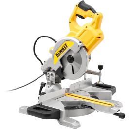 DEWALT DWS777-QS Sierra Ingletadora Telescópica 1800W 216 mm, Velocidad 6300 RPM, Corte 19x6 cm