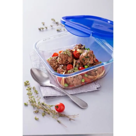 Pyrex Cook&Go Recipiente Cuadrado de Vidrio Transparente 16,7x16,7x7 cm - 0,80 L