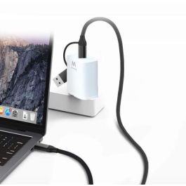 Ewent Cable USB Tipo C 2 en 1 EW9918 - USB-C a USB-C/USB-A, Carga Rápida 60W, 1m