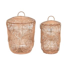 DKD Home Decor Cesta Tropical Marron Claro Ratan 45 x 57 x 45 cm Set de 2 Precio: 100.49999971. SKU: B1D5BZKJ72
