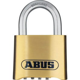 Abus Candado combinado 180IB/50 B/DFNLI, Cuerpo de latón forjado, Arco de acero inoxidable, Código numérico de cuatro dígitos Precio: 47.49999958. SKU: B1F5PBV5FN