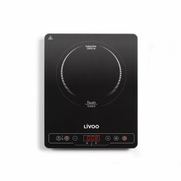 Livoo DOC235 Placa de inducción simple 22cm, 200-2000W (10 niveles), temperatura 60-240°C, panel digital, función mantener calor, temporizador 180 min, negro