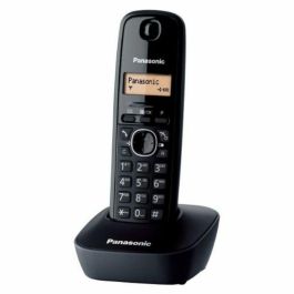 Panasonic KX-TG1611 Teléfono Inalámbrico Negro con Identificador de Llamada, Agenda 50 Contactos, Pantalla LCD Ámbar y 15h Conversación