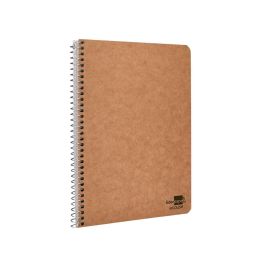 Cuaderno Espiral Liderpapel Cuarto Ecouse Tapa Cartulina Kraft 80H Papel Reciclado 80 grcuadro 4 mm 5 unidades