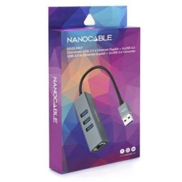 Hub USB 3.0 Nanocable 10.03.0407/ 3xUSB/ 1xRJ45/ Gris Hub USB 3.0 Nanocable 10.03.0407/ 3xUSB/ 1xRJ45/ Gris