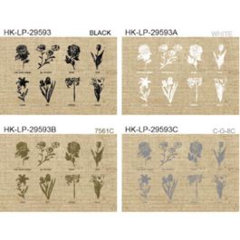 DKD Home Decor Mantel Individual Básico de Yute Natural y Gris con Diseño Botánico 45x30 cm, 0.1 cm Espesor (12 Unidades)