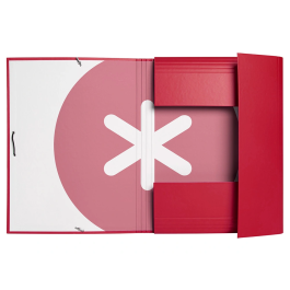 Antartik Carpeta con Gomas Tres Solapas A4 Cartón Forrado Color Frambuesa