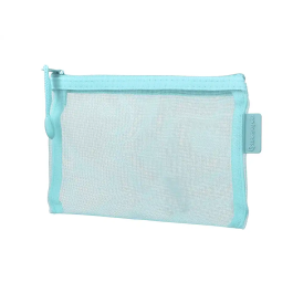 Liderpapel Bolsa Zipper Bag Poliéster Transpirable Multiusos DIN A6 Azul Pastel 110x200x3 mm