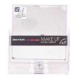 Beter Espejo x7 Aumentos, Giratorio 360º y Plegable con Pie, Doble Cara Normal y Macro para Maquillaje y Cuidado Facial