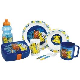 Juego de Vajilla Disney El Rey León - FUN HOUSE - 006360 - Vaso, Plato Hondo, Plato Llano, Taza, Botella, Cubiertos Caja para Aperitivos Juego de Vajilla Disney El Rey León - FUN HOUSE - 006360 - Vaso, Plato Hondo, Plato Llano, Taza, Botella, Cubiertos Caja para Aperitivos