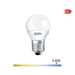 Edm Bombilla Esferica LED E27 5W 400lm 6400K Luz Fria Ø4,5x8cm