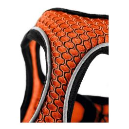 Hunter Arnés Hilo Comfort M para Perro, Naranja, Cuello 55-60 cm, Pecho 58-65 cm, Malla 3D Transpirable y Reflectante