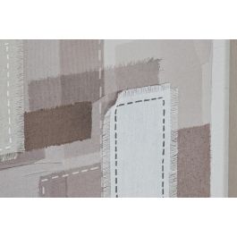 DKD Home Decor Cuadro Moderno Abstracto Beige Gris Lienzo Lino 40 x 2.5 x 50 cm (2 Unidades)