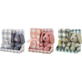 Creaciones Llopis Juguete Peluche Perro 26 cm con Manta a Cuadros 90x75 cm - Modelos Surtidos