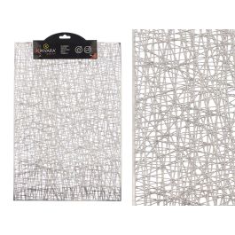 Salvamantel Kinvara Rectangular Rayas Plateado 30x45 cm - PVC Plata (48 Unidades) Precio: 55.98999967. SKU: B1J8VZYSEG
