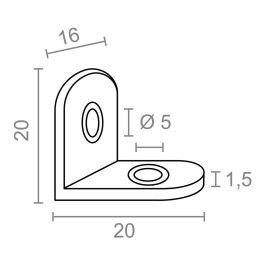 Edm Ángulo Refuerzo An24 Acero Inoxidable 20 x 20 x 16 mm 4 Unidades