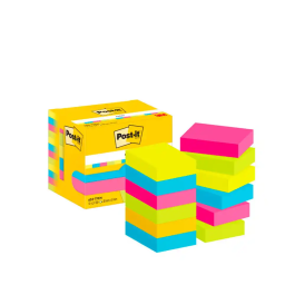 Post-It Bloc Notas 653 Energetic Amarillo, Azul, Fusia, Verde Neón 38x51 mm - Pack 12 unidades Precio: 10.95000027. SKU: B14ZBVA4K7