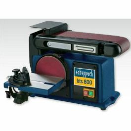 Scheppach BTS800 Lijadora de banda y disco Ø 150 mm 370 W Motor Inducción Silencioso con Mesa Inclinable 45° Scheppach BTS800 Lijadora de banda y disco Ø 150 mm 370 W Motor Inducción Silencioso con Mesa Inclinable 45°