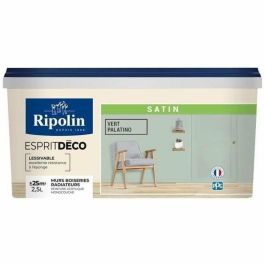 Ripolin AUC3174269078593 Pintura satinado ultra cobertura Verde Palatino para cocina, dormitorio, salón, recibidor, entrada, pasillo