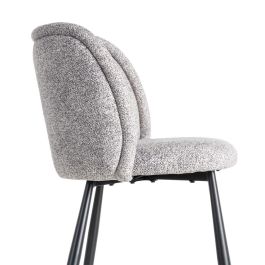 Silla Jaspeado Gris-Blanco Tejido-Metal 56 X 56 X 78 cm