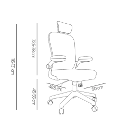 Q-connect Silla Ergonómica de Oficina con Respaldo de Malla Ajustable, Base de Nylon, Color Blanco Gris