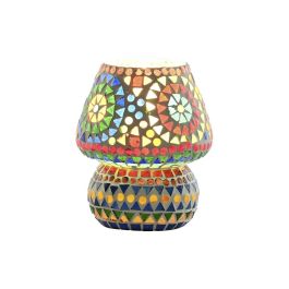 DKD Home Decor Lámpara de Sobremesa Shabby Chic Mosaico de Cristal Multicolor E14 25W, 13x13x17 cm (2 Unidades) DKD Home Decor Lámpara de Sobremesa Shabby Chic Mosaico de Cristal Multicolor E14 25W, 13x13x17 cm (2 Unidades)