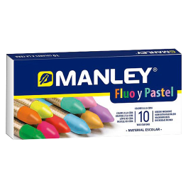 Manley Estuche Ceras Blandas 60 mm C-Surtidos Fluorescentes Y Pastel