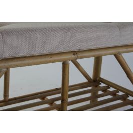 DKD Home Decor Descalzadora Tropical Marron Beige Bambu Algodon 44 x 54 x 100 cm
