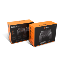 Krom Mando de Juego Kaiser NXKROMKSR, Mando de Juego Competitivo, Inalámbrico, Compatible con PC, PS4, PS3, Conexión USB