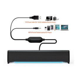 Barra De Sonido Q-Connect Para Pc Con Iluminación Led Color Negro