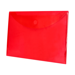 Liderpapel Carpeta Dossier A4 Cierre Velcro Roja Polipropileno 180 Micras