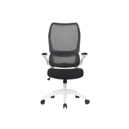 Q-connect Silla de Oficina Catania Ergonómica Malla Transpirable Ruedas Premium PU Negro Blanco Altura Ajustable 1230mm