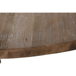 DKD Home Decor Mesa Redonda Comedor Natural Teca Reciclada 140x140x75 cm