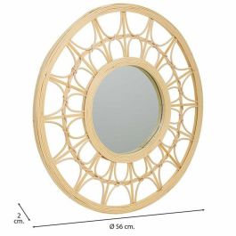 Espejo de pared Alexandra House Living Natural 56 x 2 x 56 cm Círculo