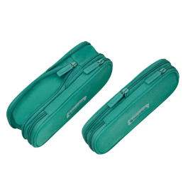 Liderpapel Estuche Portatodo Color Pop con Compartimento Extensible, 2 Cremalleras, Turquesa, 230x60 mm