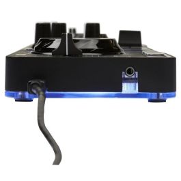 Hercules 4780884 Controlador DJ Starlight USB con 4 pads, 4 modos, tarjeta de sonido integrada, 2 canales y Serato DJ Lite Negro