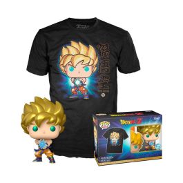 Funko 77014 Pop & Tee Goku Dragon Ball - Pack Figura Exclusiva 10 cm y Camiseta Algodón Unisex Talla L Coleccionable +3 años